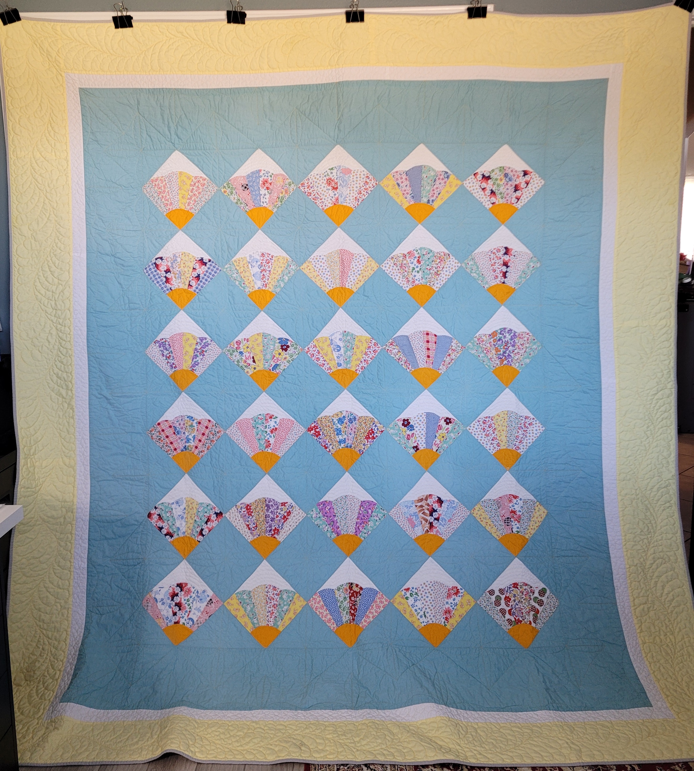Vintage fans quilt by Allyce Haupt